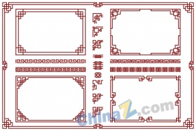 砖红色矢量边框模板设计